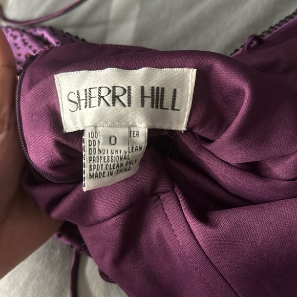Sherri hill size 0 purple studded bead prom dress. Great condition, worn once. - Picture 4 of 9